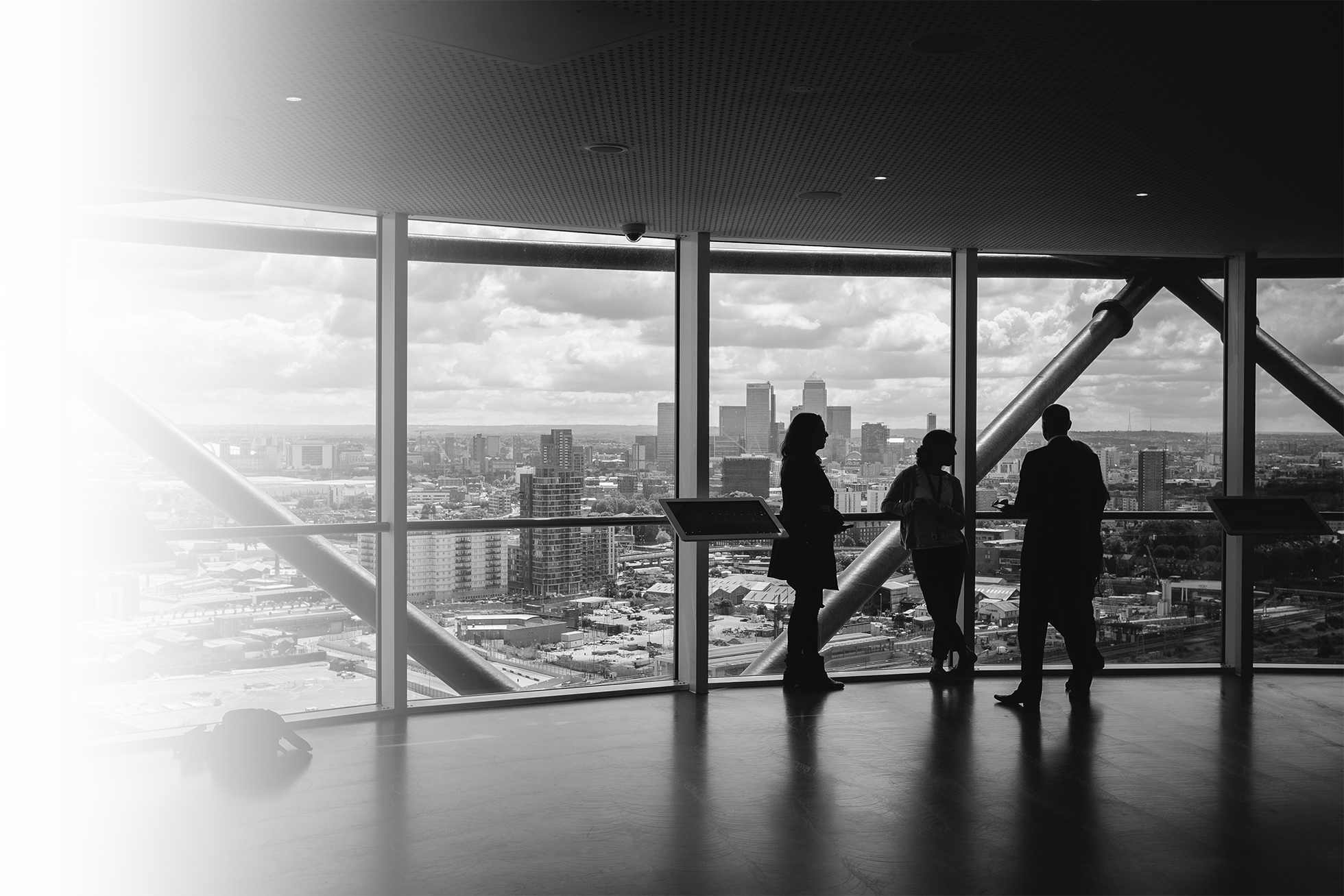 Highrise view over a city.